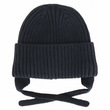 Tuque en tricot côtelée - Black | Calikids