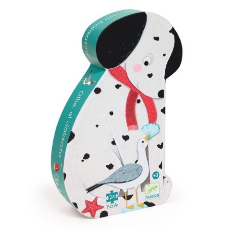 Puzzle silhouette 24 pcs - Ollie, le dalmatien | Djeco
