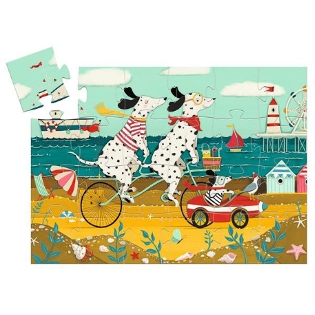 Puzzle silhouette 24 pcs - Ollie, le dalmatien | Djeco