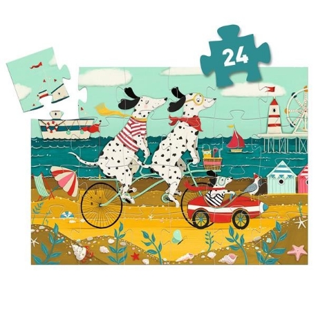 Puzzle silhouette 24 pcs - Ollie, le dalmatien | Djeco