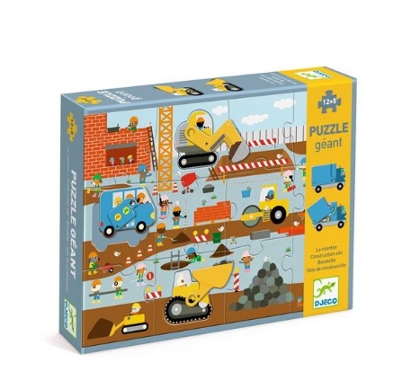 Puzzle géant - Le chantier - 12pcs+5pcs | Djeco