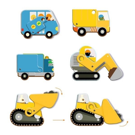 Puzzle géant - Le chantier - 12pcs+5pcs | Djeco