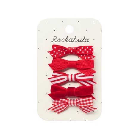 Barrettes Pqt 5 - Boucles scolaires rouges | Rockahula