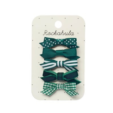Barrettes Pqt 5 - Boucles scolaires vertes | Rockahula
