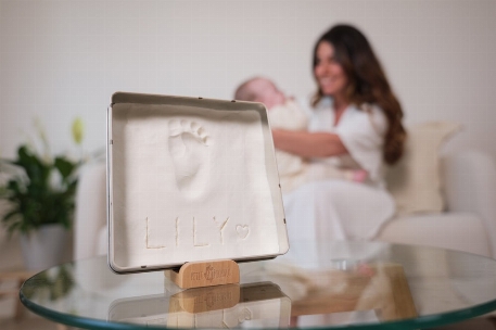 Boîte à empreintes de bébé carrée - Jolis coeurs | Petit Artichaut