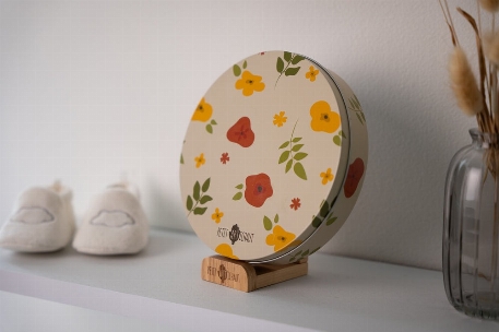 Boîte à empreintes de bébé ronde - Little prairie | Petit Artichaut