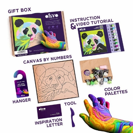 Coloriage par numéro avec argile - Panda | OKTO