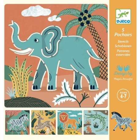 Pochoirs - Animaux sauvages | Djeco