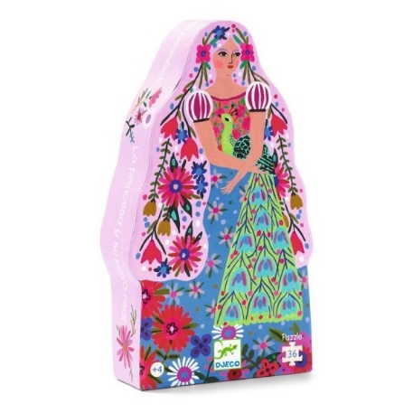 Puzzle silhouette - La princesse et son paon - 36 pcs | Djeco
