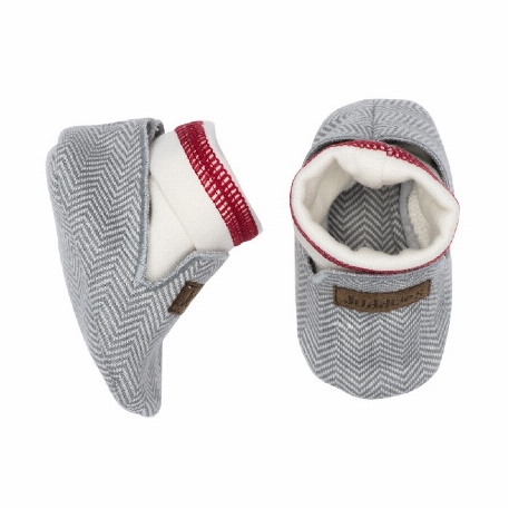 Chaussons en coton biologique - Gris | Juddlies