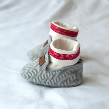 Chaussons en coton biologique - Gris | Juddlies