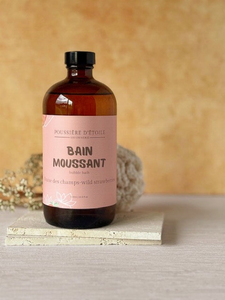 Bain moussant - Fraise des champs | Savonnerie Poussière D'Étoile