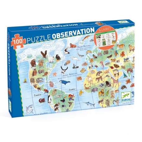 Puzzle observation - Animaux du monde - 100 pcs | Djeco