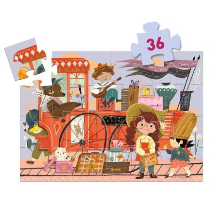 Puzzle silhouette - Le voyage de Mia - 36 pcs | Djeco