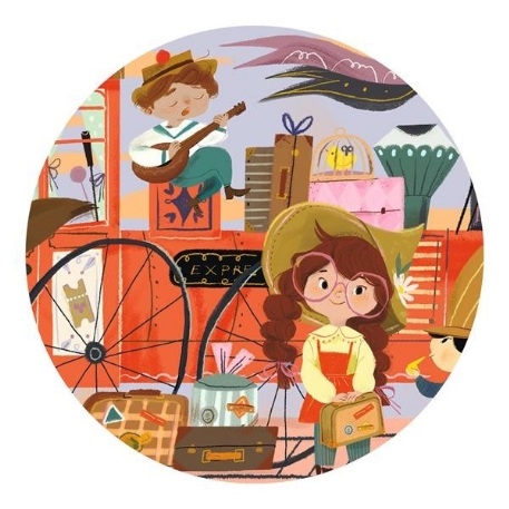 Puzzle silhouette - Le voyage de Mia - 36 pcs | Djeco