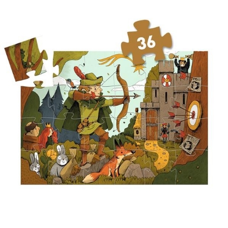 Puzzle silhouette - Robin des bois - 36 pcs | Djeco