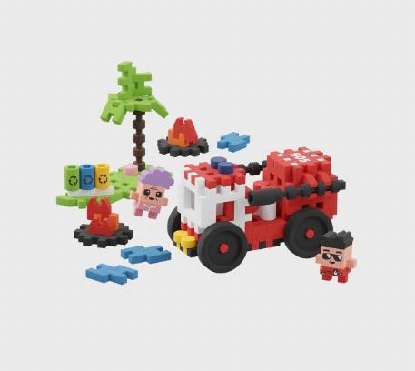 Mini Waffle - Camion de pompier 80 pcs | Marioinex