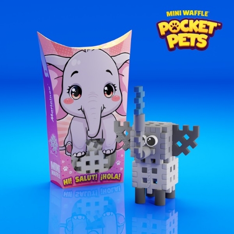 Mini Waffle - Animaux de poche - Éléphant 25 pcs | Marioinex