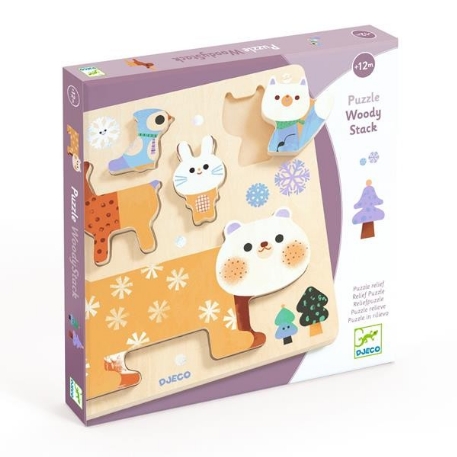 Puzzle bois - WoodyStack - 5 pcs | Djeco