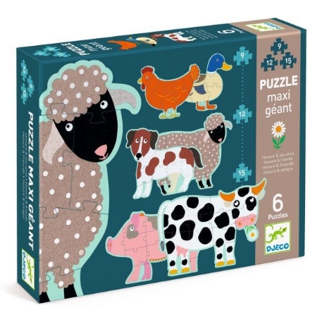 Puzzle géant - Honoré et ses amis - 9,12,15 pcs | Djeco