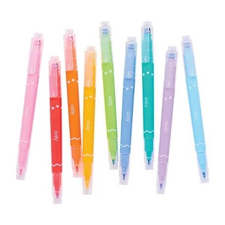 Confetti Stamp - 9 marqueurs à double embout - pointe fine et tampon | ooly