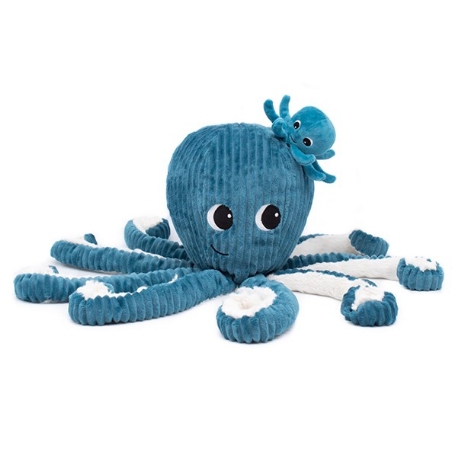 Peluche Maman et son bébé - Filou la pieuvre bleue | Les Déglingos