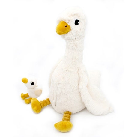 Peluche Maman et son bébé - Jebongou l'oie blanche | Les Déglingos
