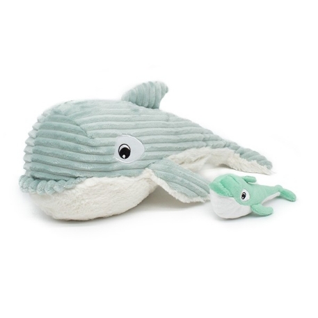 Peluche Maman et son bébé - Morfalou l'orque menthe | Les Déglingos