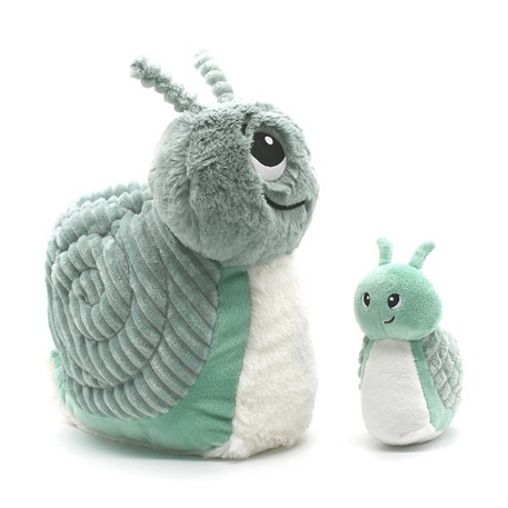 Peluche Maman et son bébé - Speedou l'escargot menthe | Les Déglingos