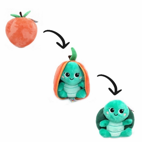 Peluche Flipetz - Corvet la tortue-pêche | Les Déglingos