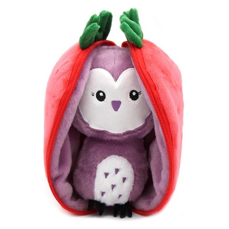 Peluche Flipetz - Violet la fraise-chouette | Les Déglingos