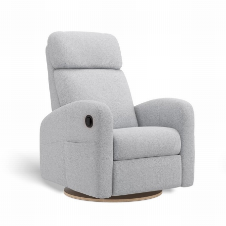 Fauteuil manuel rembourré inclinable pivotant avec appui-tête ajustable à ailes latérales - Hailey - Arlo Silver | Jaymar