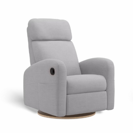 Fauteuil manuel rembourré inclinable pivotant avec appui-tête ajustable à ailes latérales - Hailey - Como Dove Grey | Jaymar
