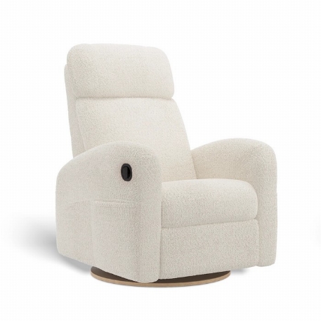 Fauteuil manuel rembourré inclinable pivotant avec appui-tête ajustable à ailes latérales - Hailey - Puppy Pearl | Jaymar