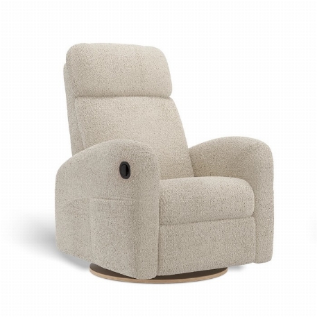 Fauteuil manuel rembourré inclinable pivotant avec appui-tête ajustable à ailes latérales - Hailey - Puppy Sand | Jaymar