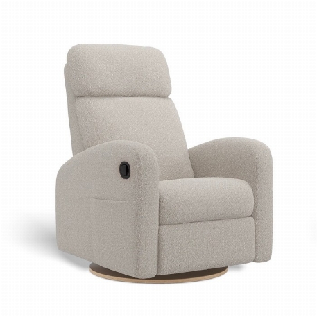 Fauteuil manuel rembourré inclinable pivotant avec appui-tête ajustable à ailes latérales - Hailey - Beyond Sheep Vanilla | Jaymar