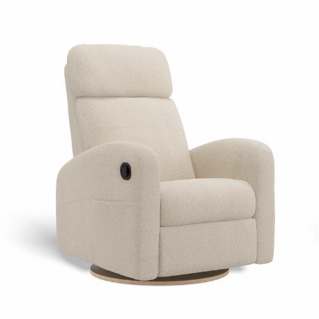 Fauteuil manuel rembourré inclinable pivotant avec appui-tête ajustable à ailes latérales - Hailey - Beyond Sheep Cream | Jaymar
