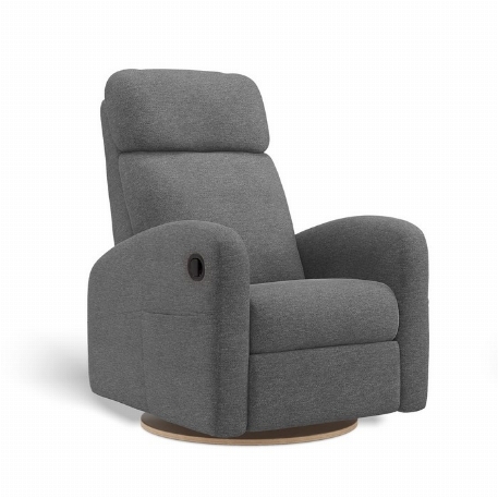 Fauteuil manuel rembourré inclinable pivotant avec appui-tête ajustable à ailes latérales - Hailey - Nexus Charcoal | Jaymar