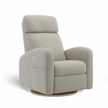Fauteuil motorisé rembourré inclinable pivotant avec appui-tête ajustable à ailes latérales - Hailey - Breather Driftwood | Jaymar