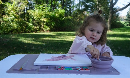 Napperon d'artiste en silicone pour enfant - Lavande | Micasso