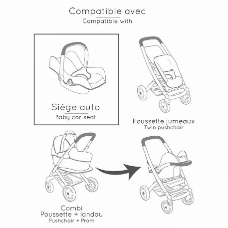 Siège d'auto pour poupée - Maxi Cosi - Rose | Smoby