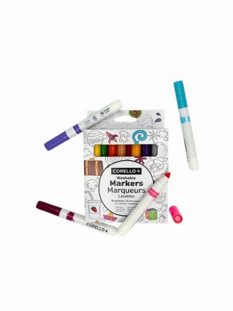 Marqueurs lavables - 16 couleurs | Corello