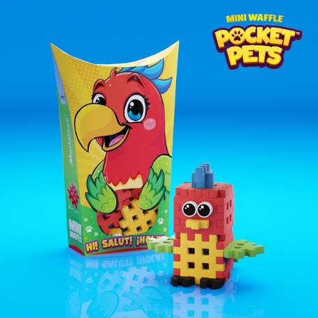 Mini Waffle - Animaux de poche - Perroquet 25 pcs | Marioinex