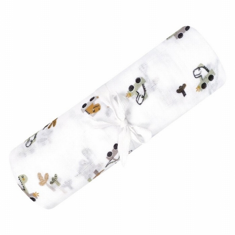 Couverture de mousseline - Dinos | Perlimpinpin