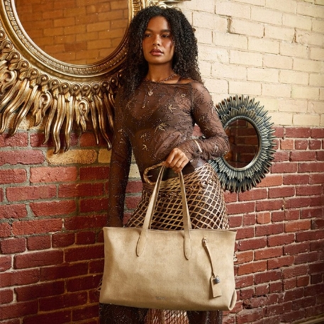 Le BRITNEY - Sac fourre-tout en suède - Beige | Lambert