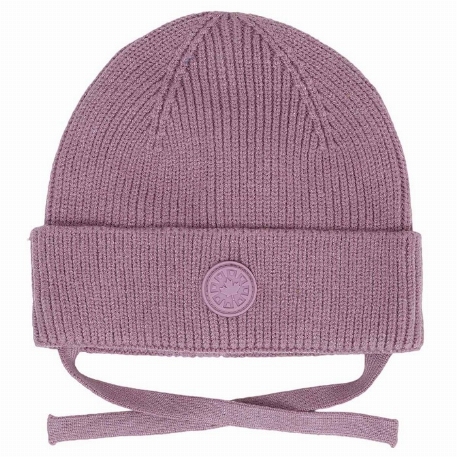 Chapeau tricot avec cordons - Pink Lilac | Calikids