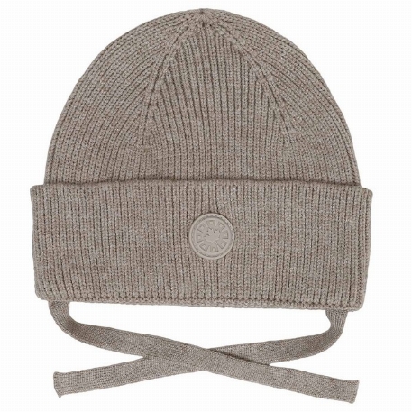 Chapeau tricot avec cordons - Beige | Calikids