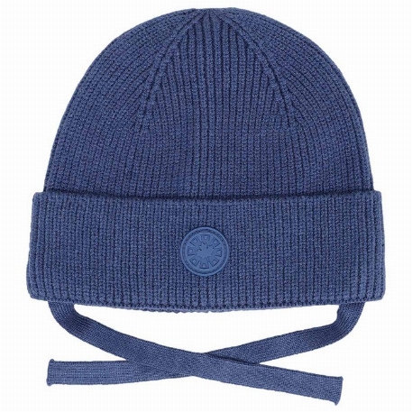 Chapeau tricot avec cordons - Blue | Calikids