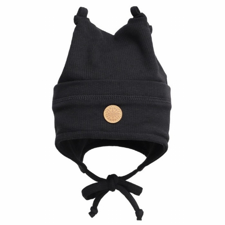Tuque côtelée douce - Noir | Calikids