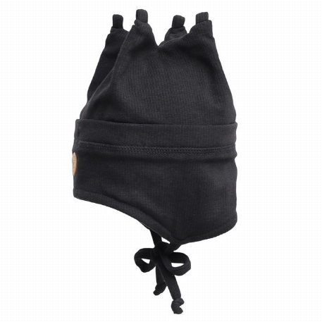 Tuque côtelée douce - Noir | Calikids